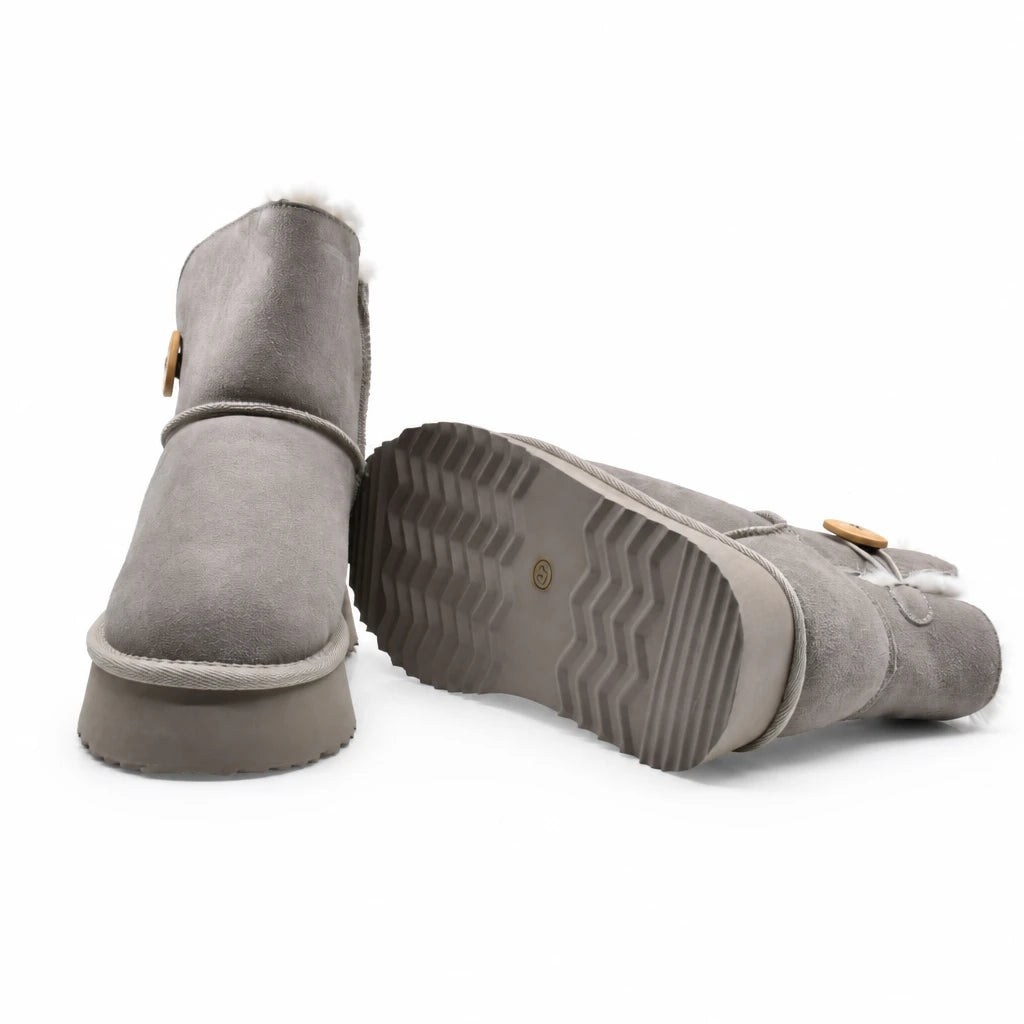 Ghete dama casual Anna Viotti piele intoarsa D113-AV2713 bej