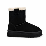 Ghete dama casual Anna Viotti piele intoarsa D113-AV2716 negre