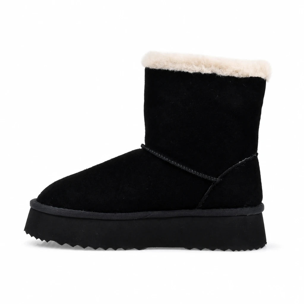 Ghete dama casual Anna Viotti piele intoarsa D113-AV2716 negre