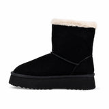 Ghete dama casual Anna Viotti piele intoarsa D113-AV2716 negre