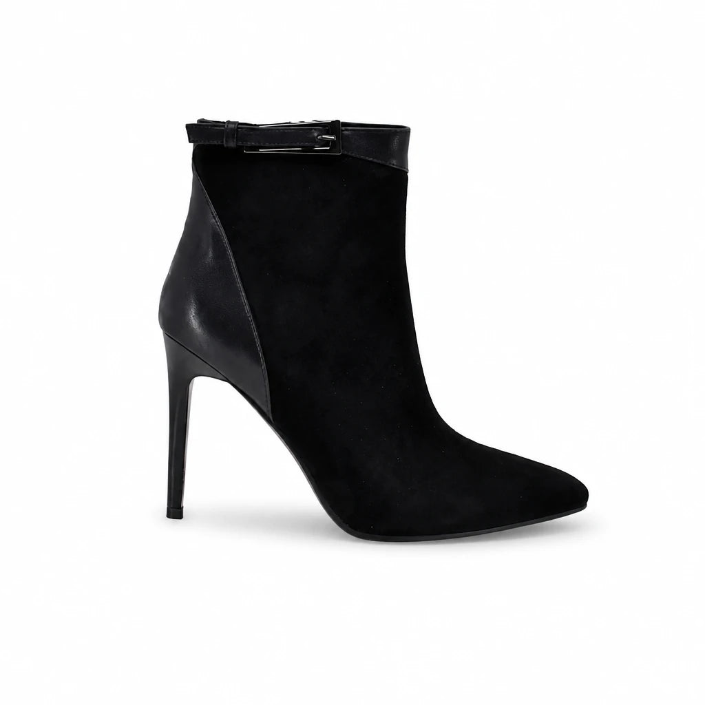 Ghete dama elegante Anna Viotti piele intoarsa D122-P113-70 negre