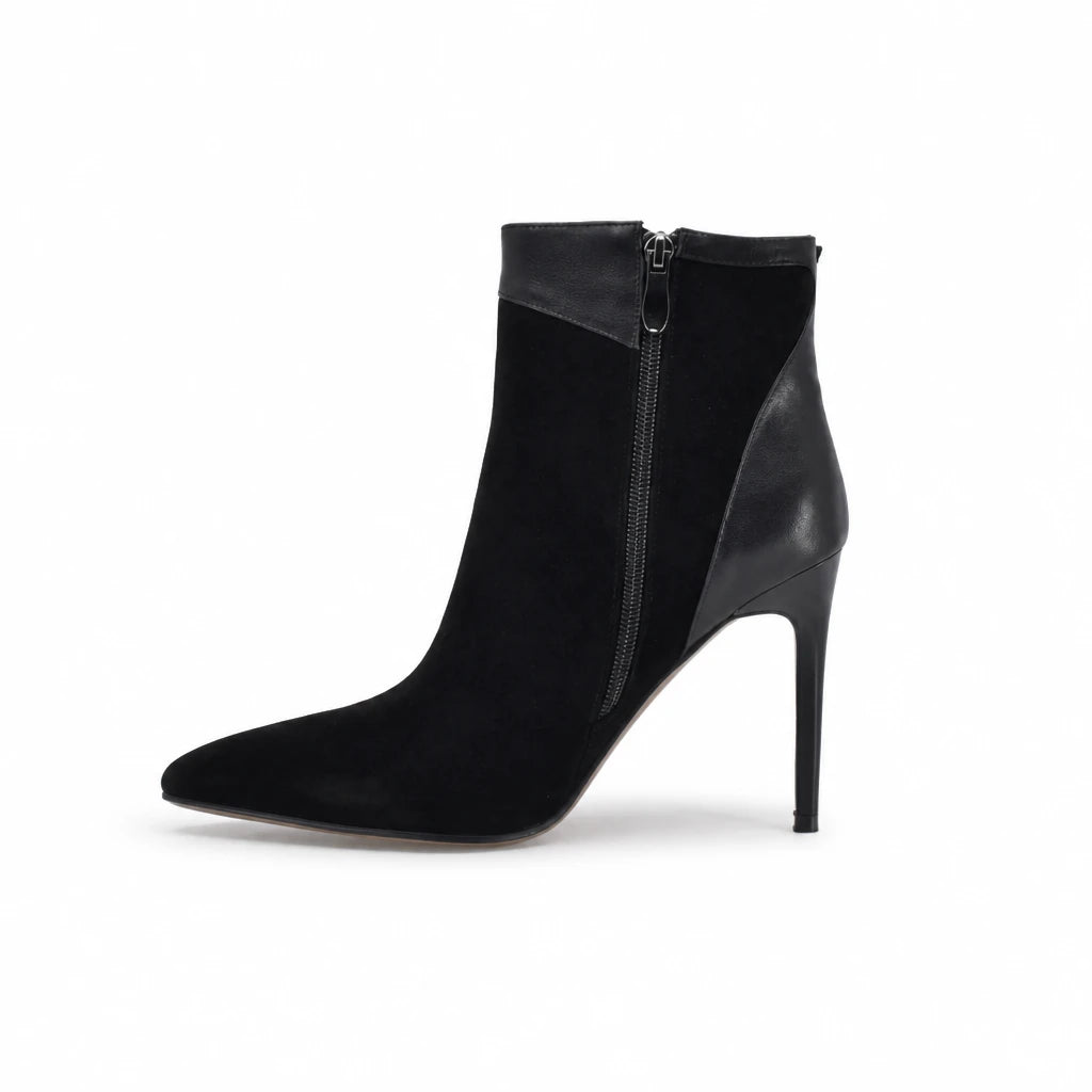 Ghete dama elegante Anna Viotti piele intoarsa D122-P113-70 negre
