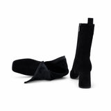 Cizme dama elegante Anna Viotti piele intoarsa D122-P115-730 negre