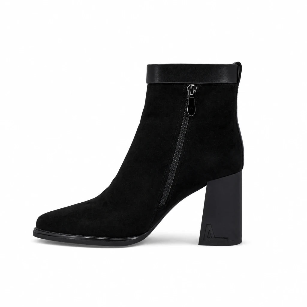 Ghete dama elegante Anna Viotti piele intoarsa D122-W19-5H597-3 negre