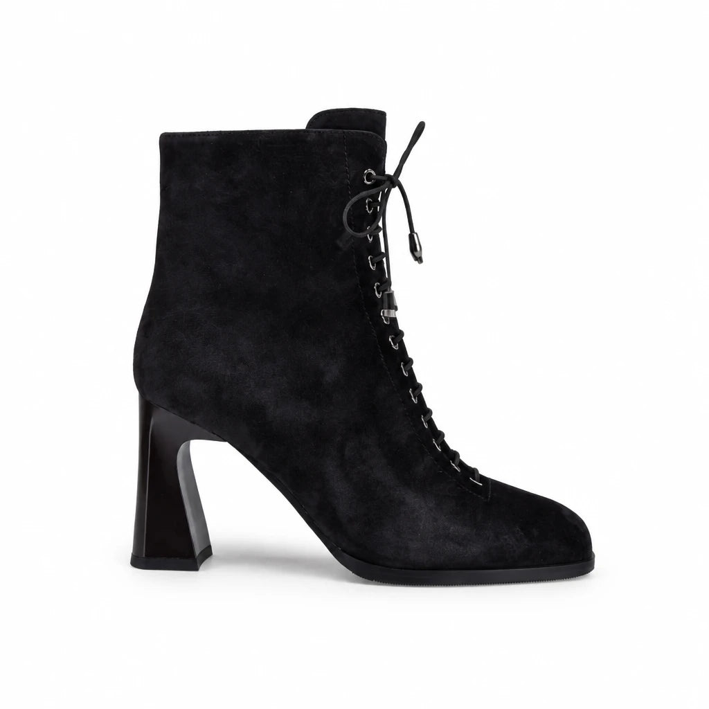 Ghete dama elegante Anna Viotti piele intoarsa D122-W81-6H214-2 maro