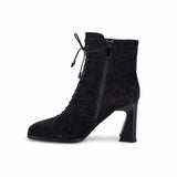 Ghete dama elegante Anna Viotti piele intoarsa D122-W81-6H214-2 maro
