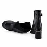 Ghete dama elegante Anna Viotti piele naturala D122-ZPW351-N4783-1 negre