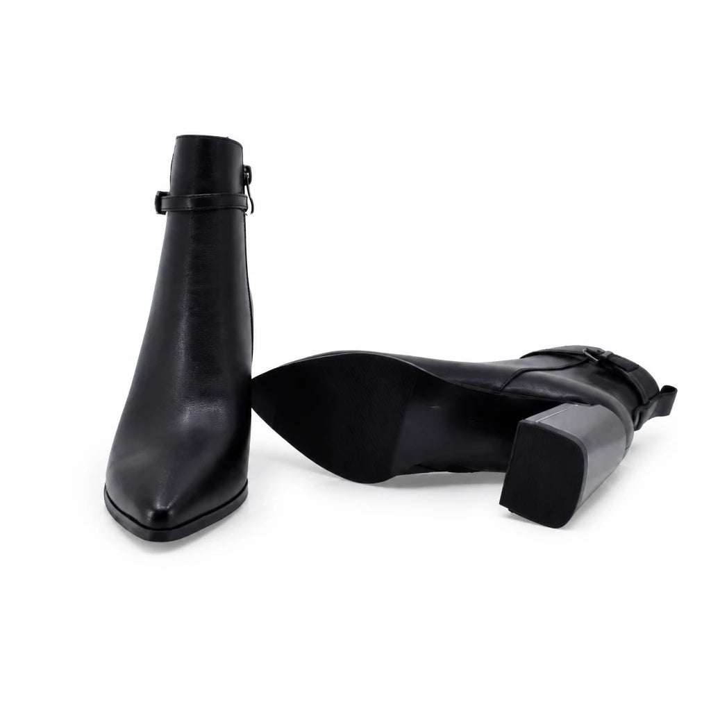 Ghete dama elegante Anna Viotti piele naturala D122-ZPW371-N4814-1 negre