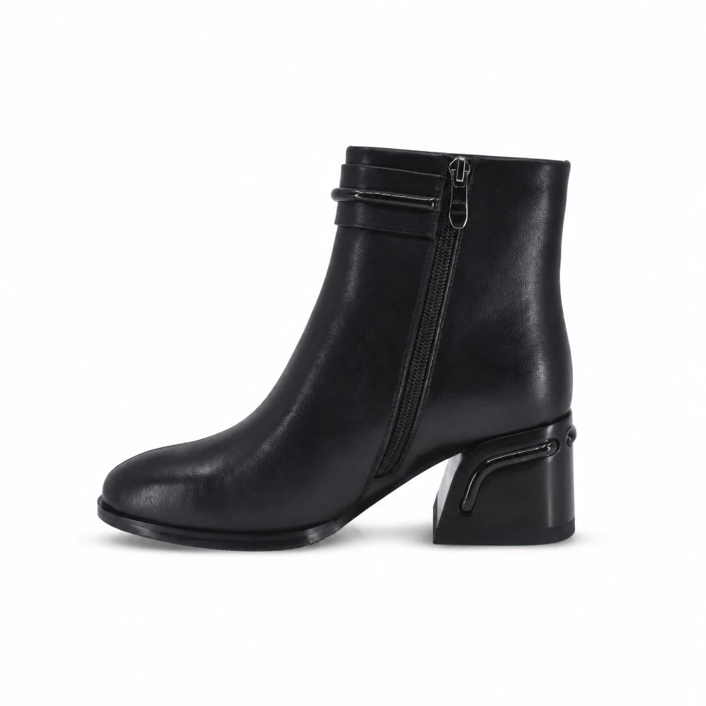 Ghete dama elegante Anna Viotti piele naturala D123-J5.5-1FA2722-827-T107 negre