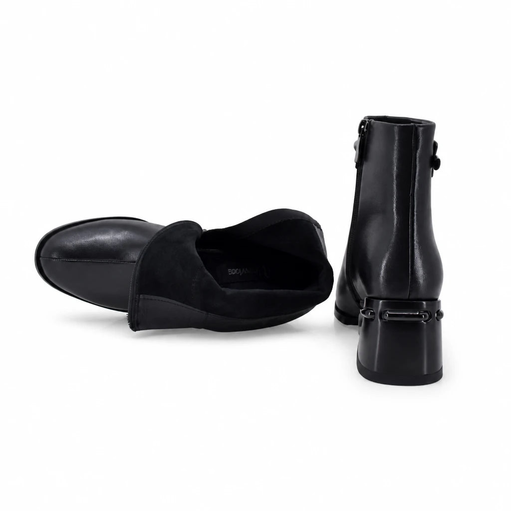 Ghete dama elegante Anna Viotti piele naturala D123-J5.5-1FA2722-827-T107 negre