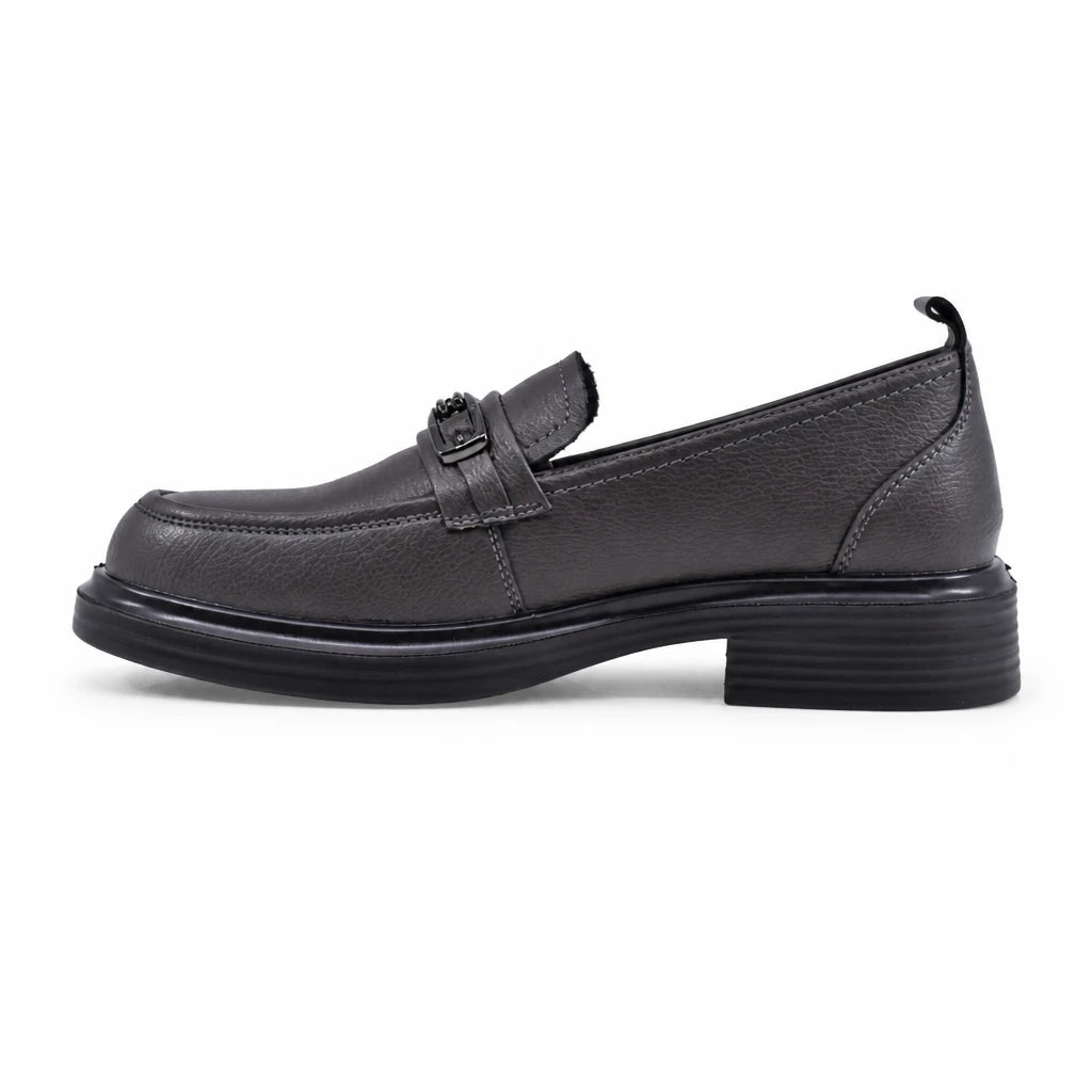 Pantofi dama casual Anna Viotti piele naturala D111-5189 gri inchis
