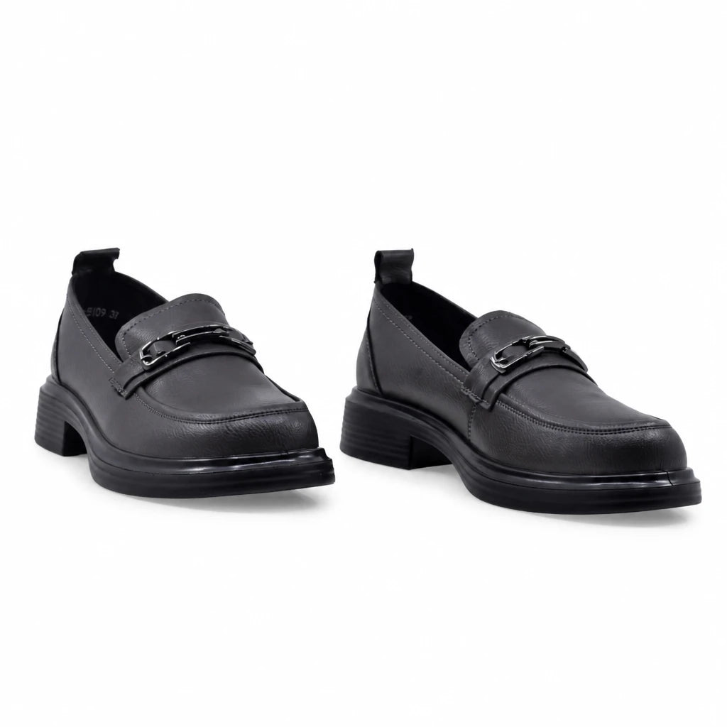 Pantofi dama casual Anna Viotti piele naturala D111-5189 gri inchis