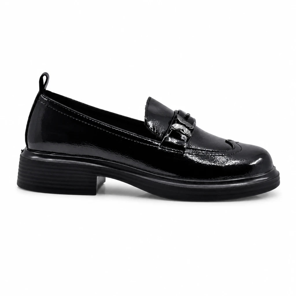 Pantofi dama casual Anna Viotti piele lacuita D111-5190 negri