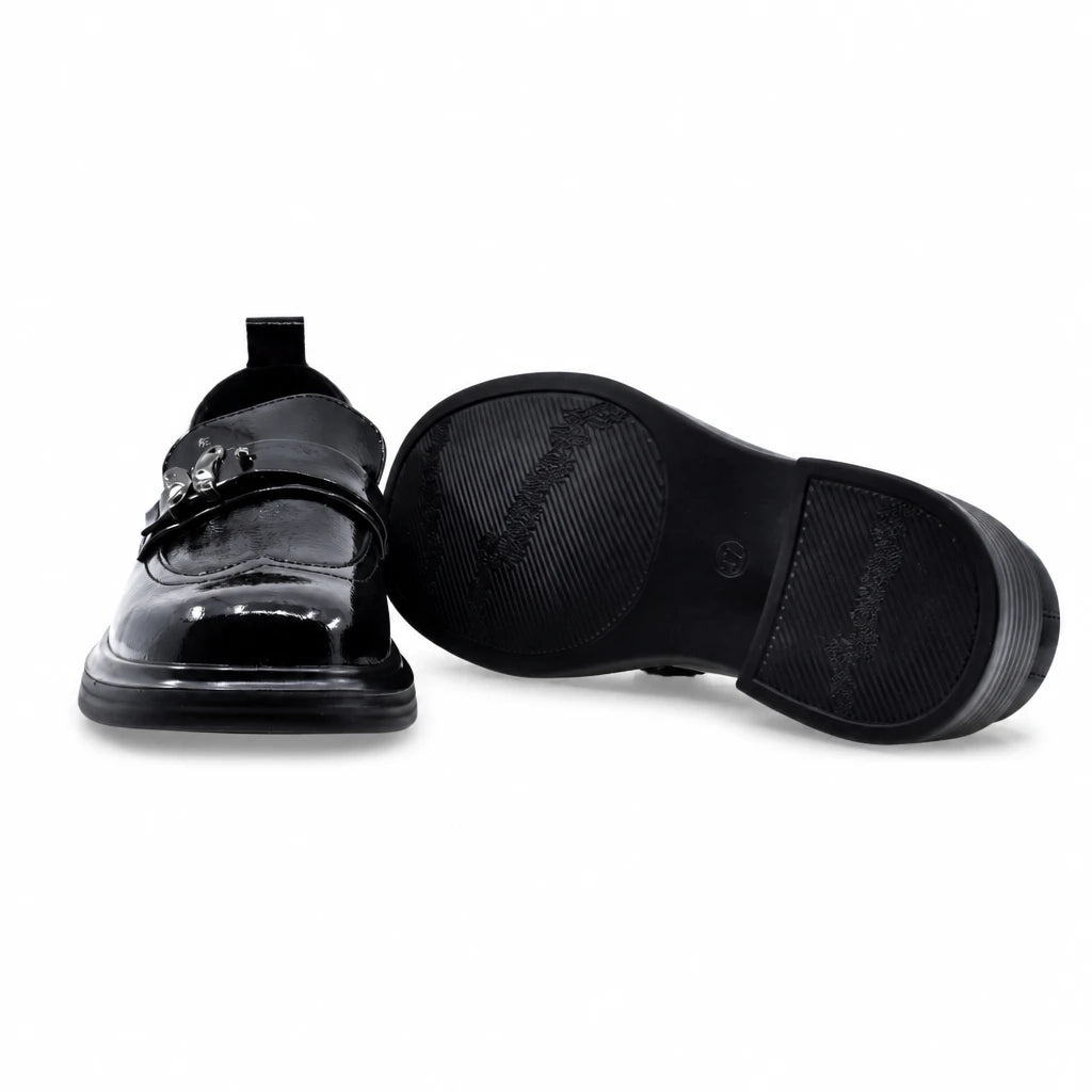 Pantofi dama casual Anna Viotti piele lacuita D111-5190 negri
