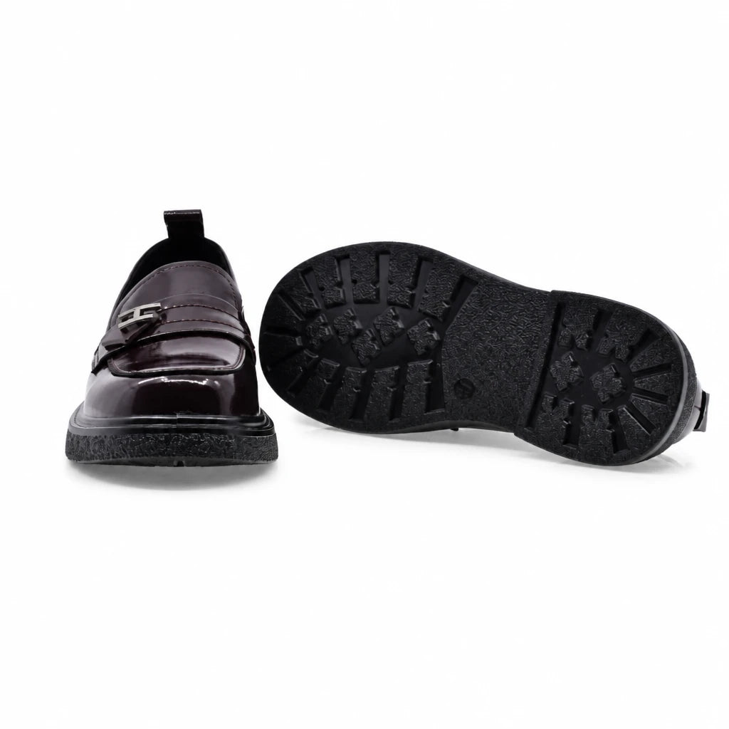 Pantofi dama casual Anna Viotti piele lacuita D111-5205 bordo