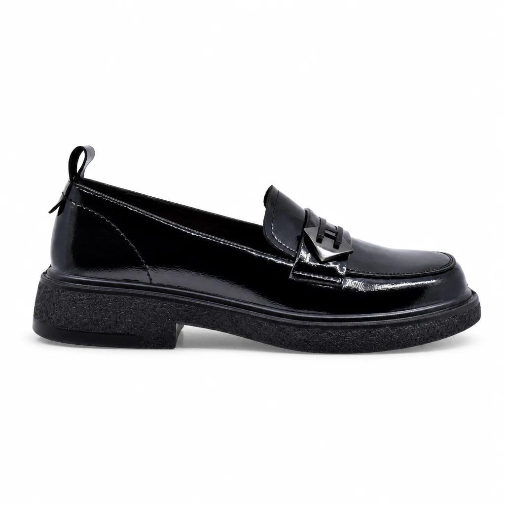 Pantofi dama casual Anna Viotti piele lacuita D111-5205 negri