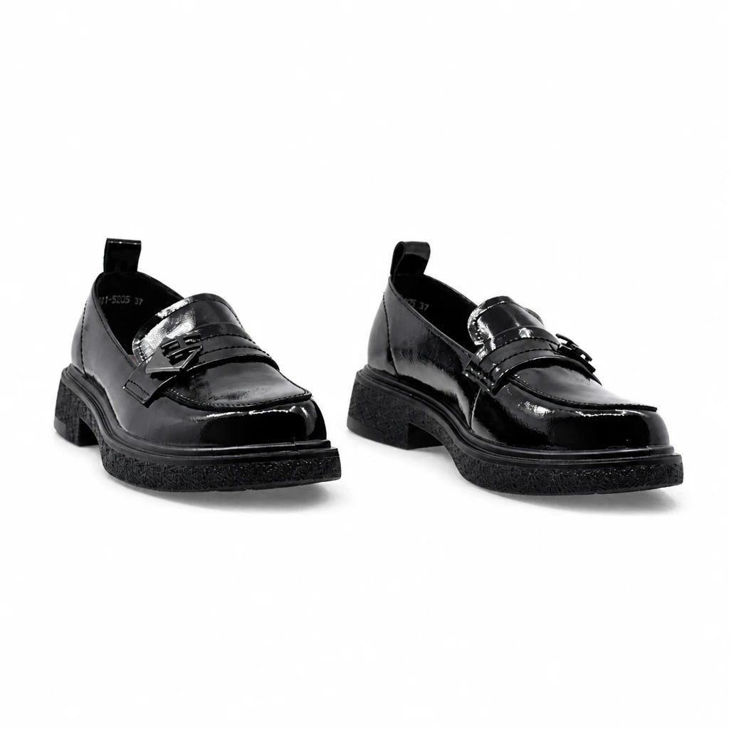 Pantofi dama casual Anna Viotti piele lacuita D111-5205 negri