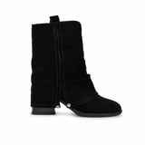 Ghete Dama Casual Anna Viotti Piele Intoarsa D105-8077R-F218-N64 negre