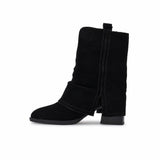 Ghete Dama Casual Anna Viotti Piele Intoarsa D105-8077R-F218-N64 negre