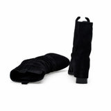Ghete Dama Casual Anna Viotti Piele Intoarsa D105-8077R-F218-N64 negre