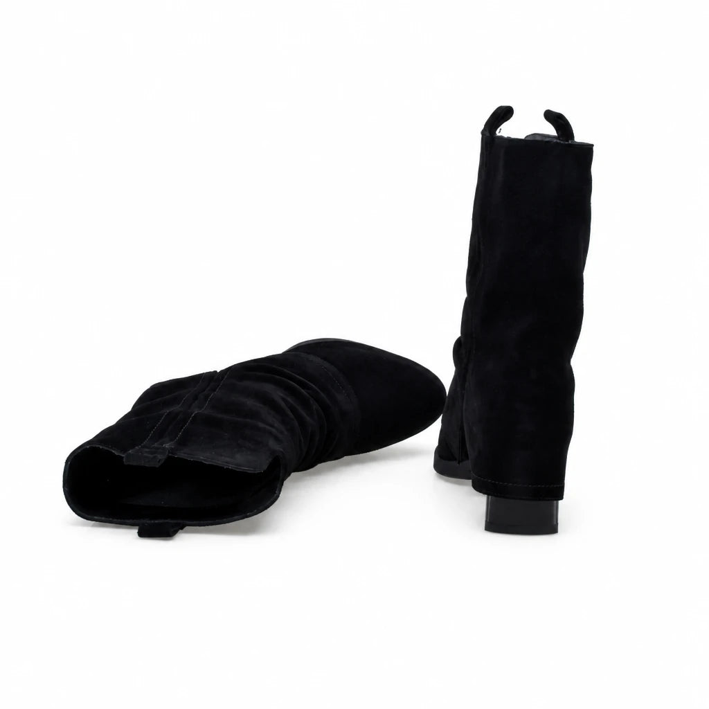 Ghete Dama Casual Anna Viotti Piele Intoarsa D105-8077R-F218-N64 negre