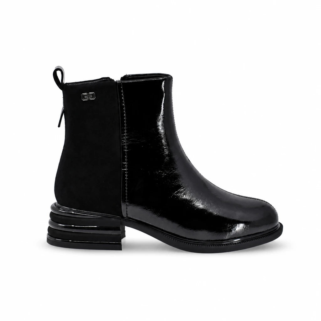 Ghete dama casual Anna Viotti piele lacuita D111-26AW26-3 negre