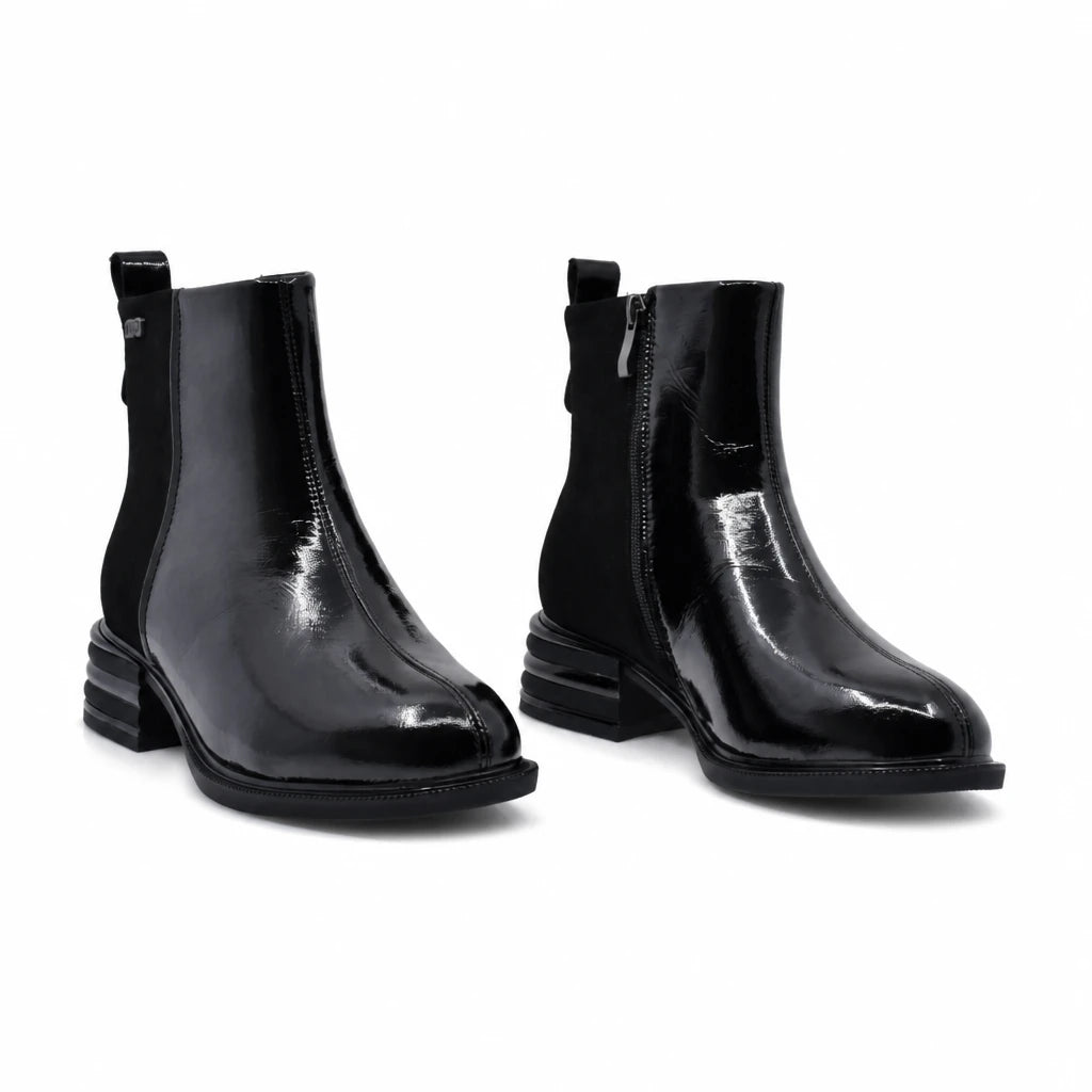Ghete dama casual Anna Viotti piele lacuita D111-26AW26-3 negre