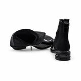 Ghete dama casual Anna Viotti piele lacuita D111-26AW26-3 negre