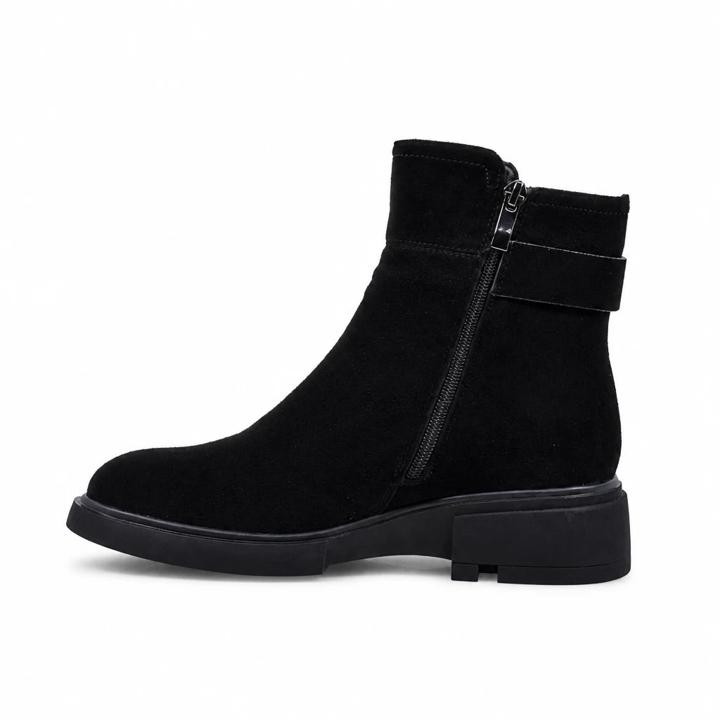 Ghete dama casual Anna Viotti piele intoarsa D111-26AW31-1 negre