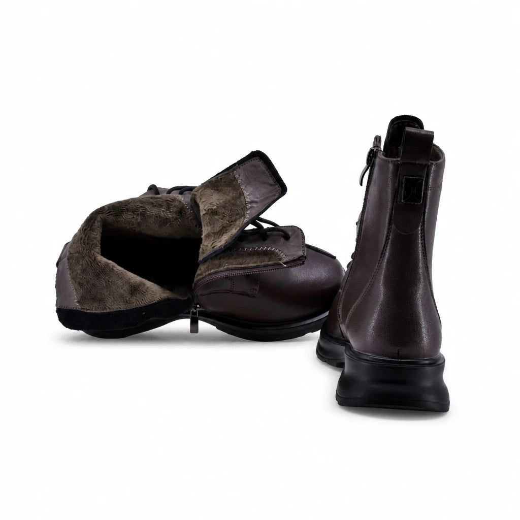 Ghete dama casual Anna Viotti piele naturala D111-B6372 maro