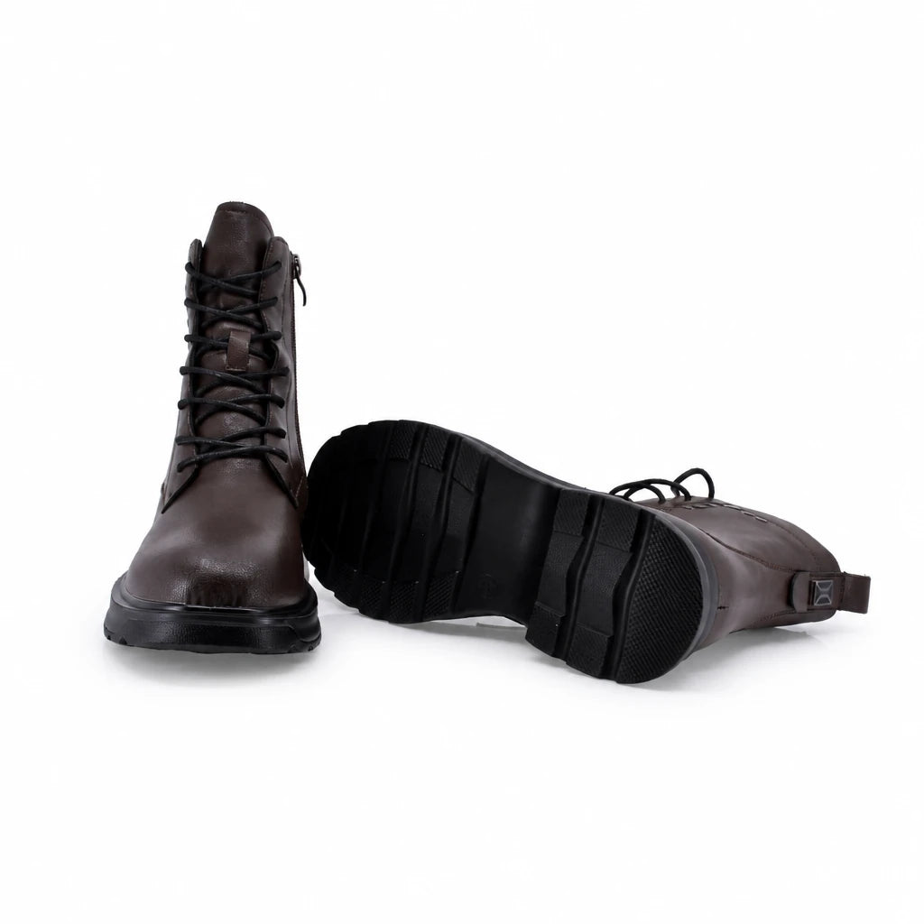 Ghete dama casual Anna Viotti piele naturala D111-B6372 maro