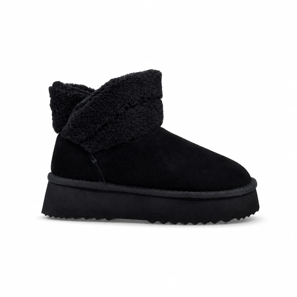 Ghete dama casual Anna Viotti piele intoarsa D113-AV2712 negre