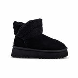 Ghete dama casual Anna Viotti piele intoarsa D113-AV2712 negre