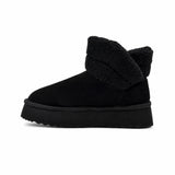 Ghete dama casual Anna Viotti piele intoarsa D113-AV2712 negre