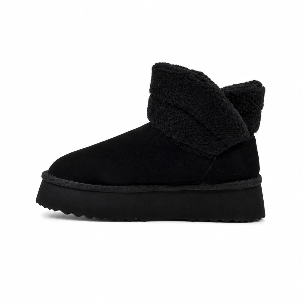 Ghete dama casual Anna Viotti piele intoarsa D113-AV2712 negre