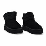 Ghete dama casual Anna Viotti piele intoarsa D113-AV2712 negre