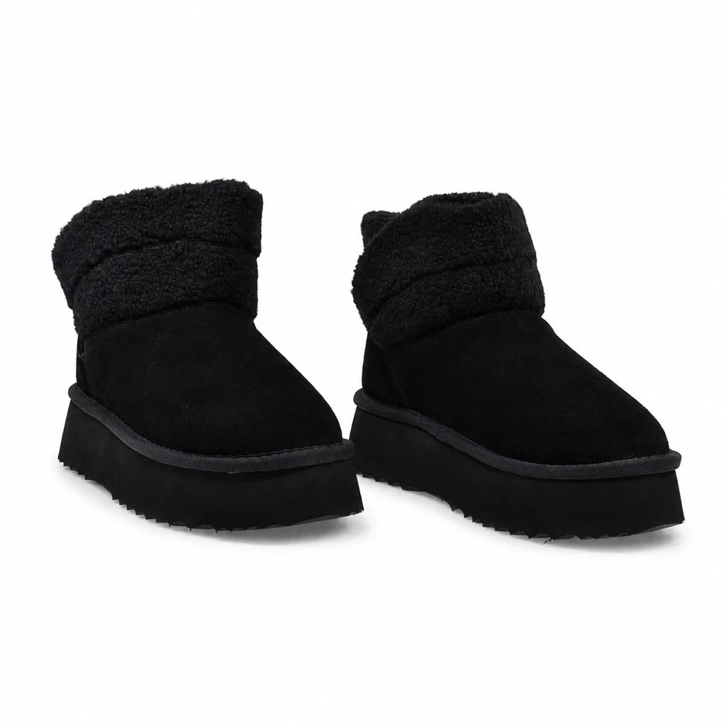 Ghete dama casual Anna Viotti piele intoarsa D113-AV2712 negre