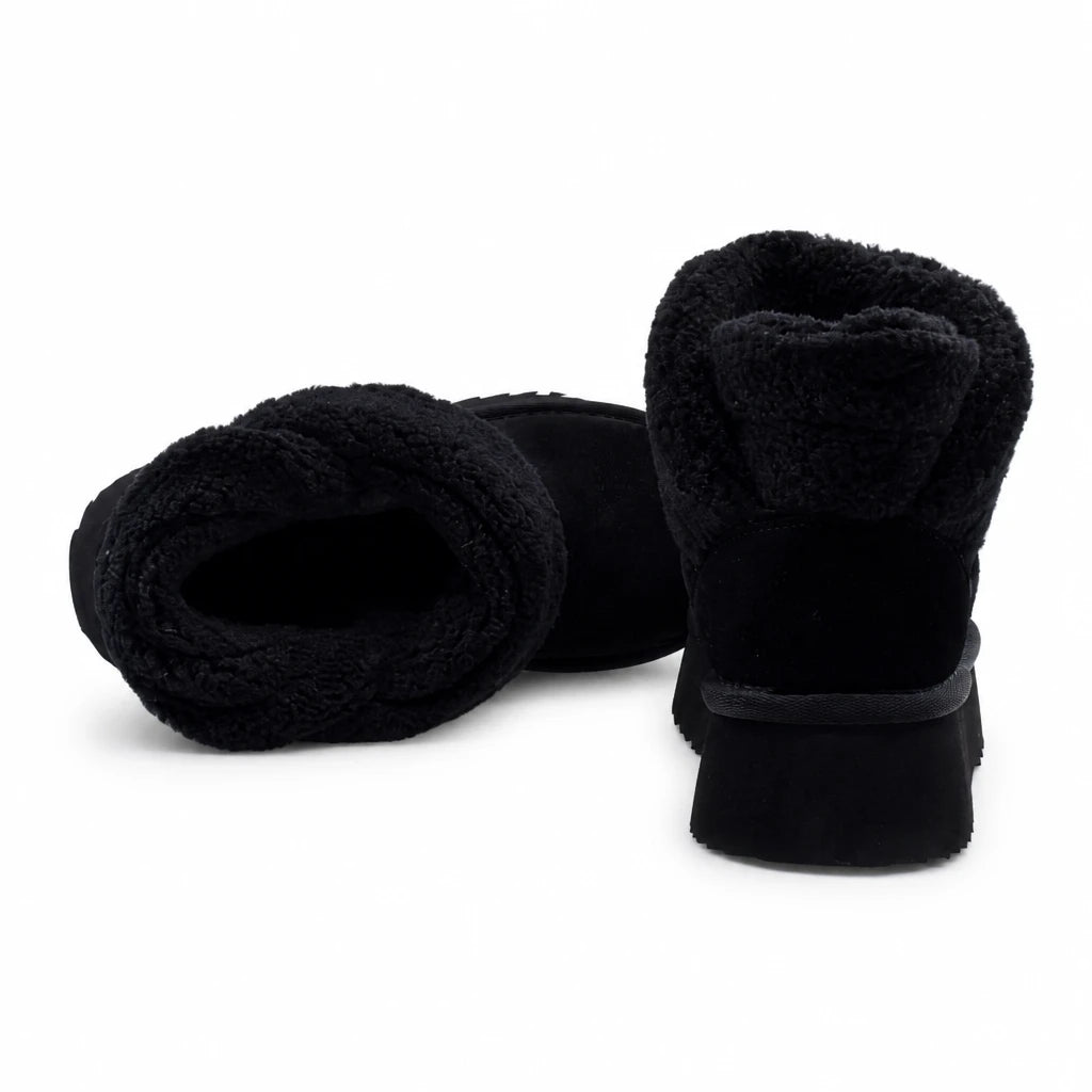 Ghete dama casual Anna Viotti piele intoarsa D113-AV2712 negre