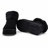 Ghete dama casual Anna Viotti piele intoarsa D113-AV2712 negre