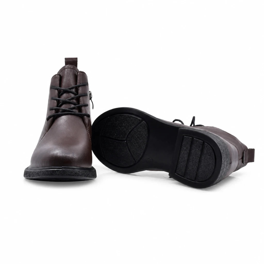 Ghete dama casual Anna Viotti piele naturala D111-B30045 maro