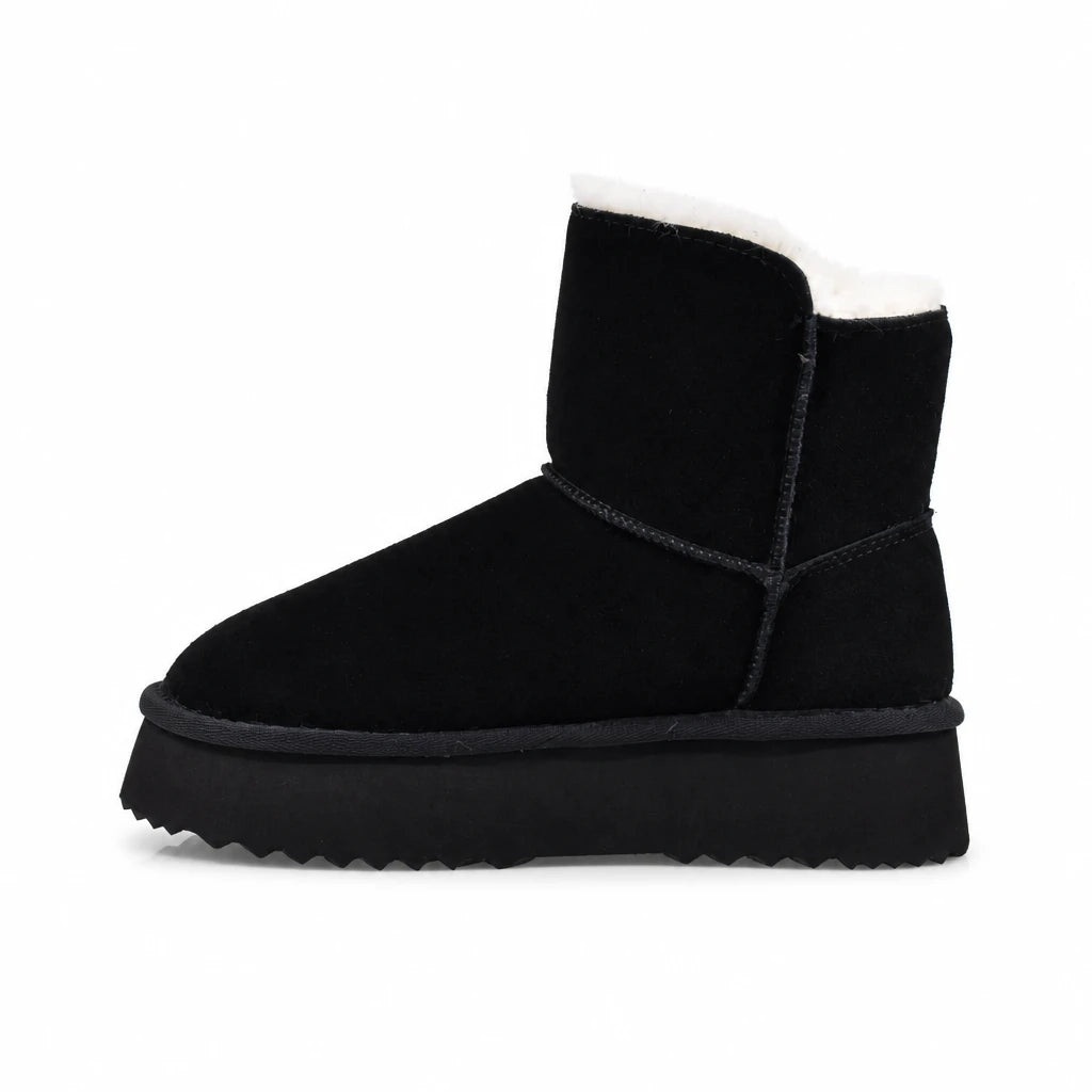 Ghete dama casual Anna Viotti piele intoarsa D113-AV2713 negre