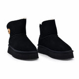 Ghete dama casual Anna Viotti piele intoarsa D113-AV2713 negre