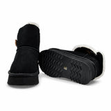Ghete dama casual Anna Viotti piele intoarsa D113-AV2713 negre