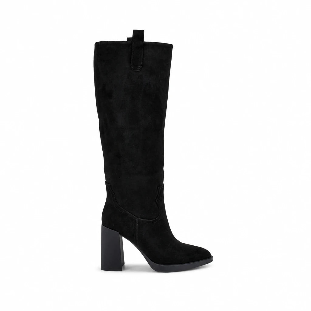 Cizme dama elegante Anna Viotti piele intoarsa D122-P113-236 negre