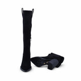 Cizme dama elegante Anna Viotti piele intoarsa D122-P113-236 negre