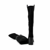 Cizme dama elegante Anna Viotti piele intoarsa D122-P113-236 negre