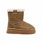 Ghete dama casual Anna Viotti piele intoarsa D113-AV2716 camel