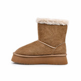 Ghete dama casual Anna Viotti piele intoarsa D113-AV2716 camel