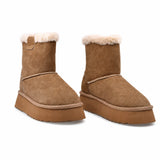 Ghete dama casual Anna Viotti piele intoarsa D113-AV2716 camel