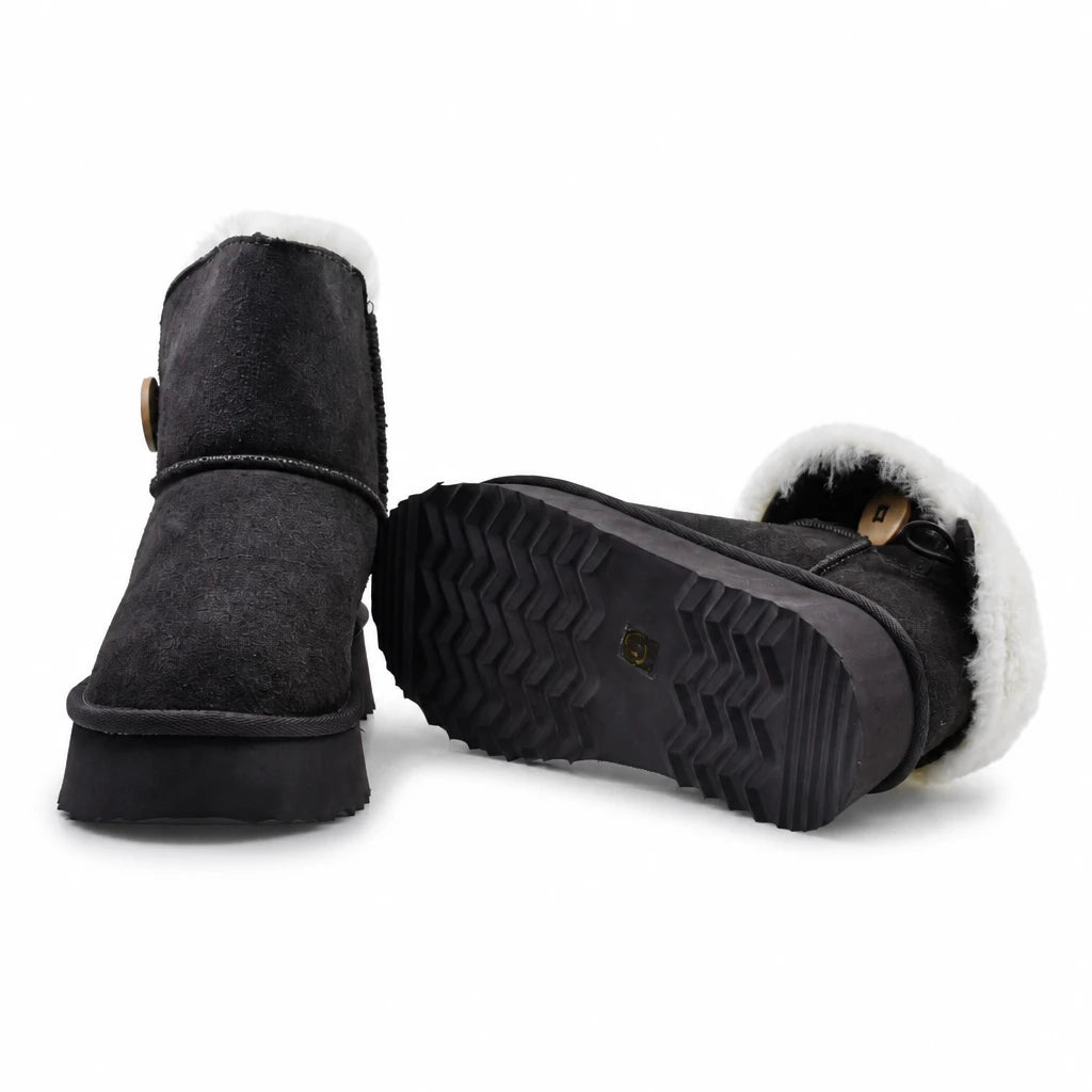 Ghete dama casual Anna Viotti piele intoarsa D113-AV2713 maro